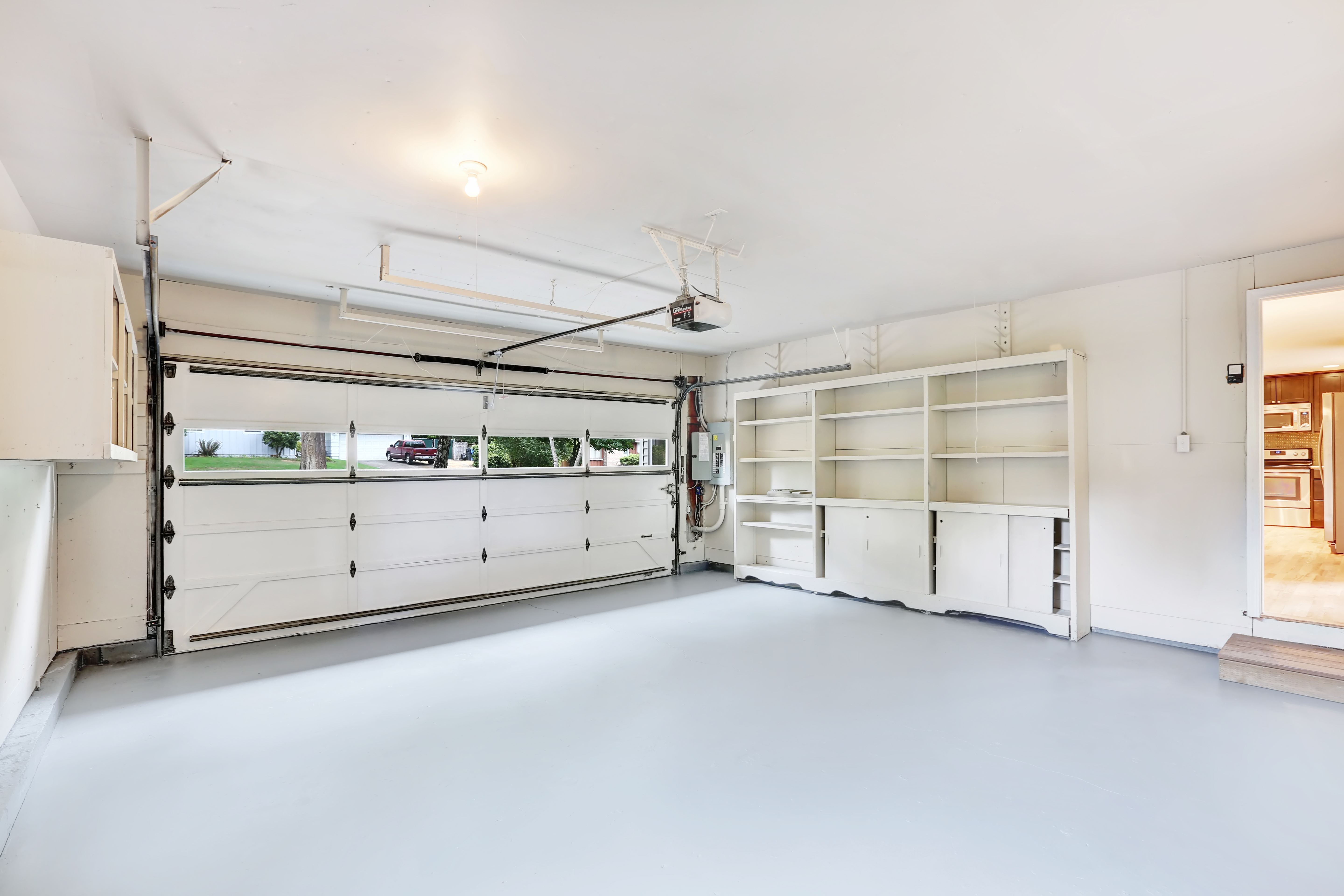 An Empty Garage Door
